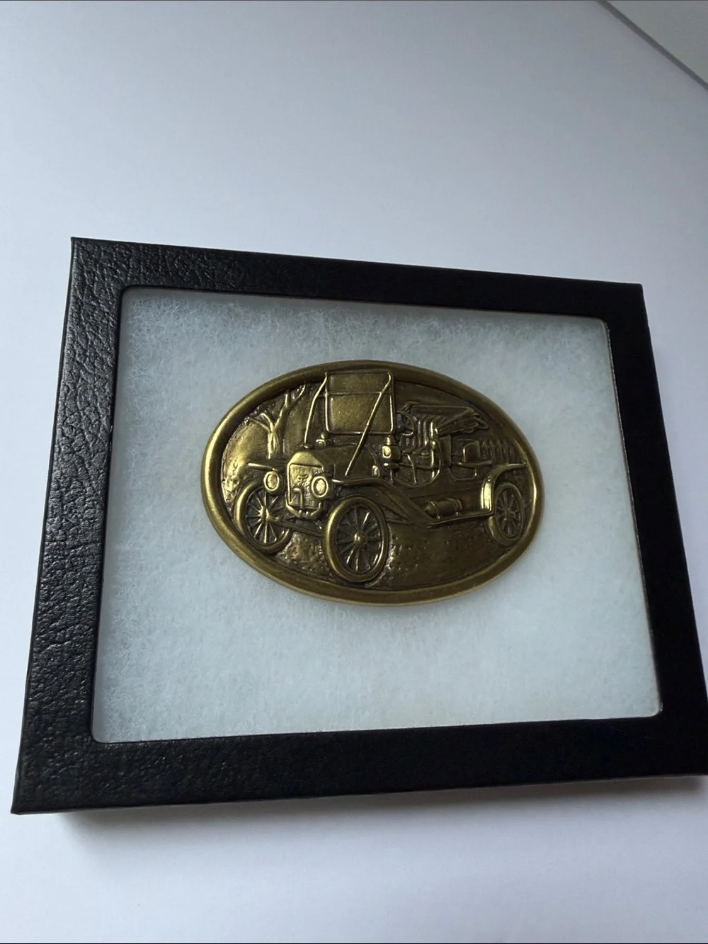 Vintage Brass  Oval Vintage Car Belt Buckle or Decor Unisex